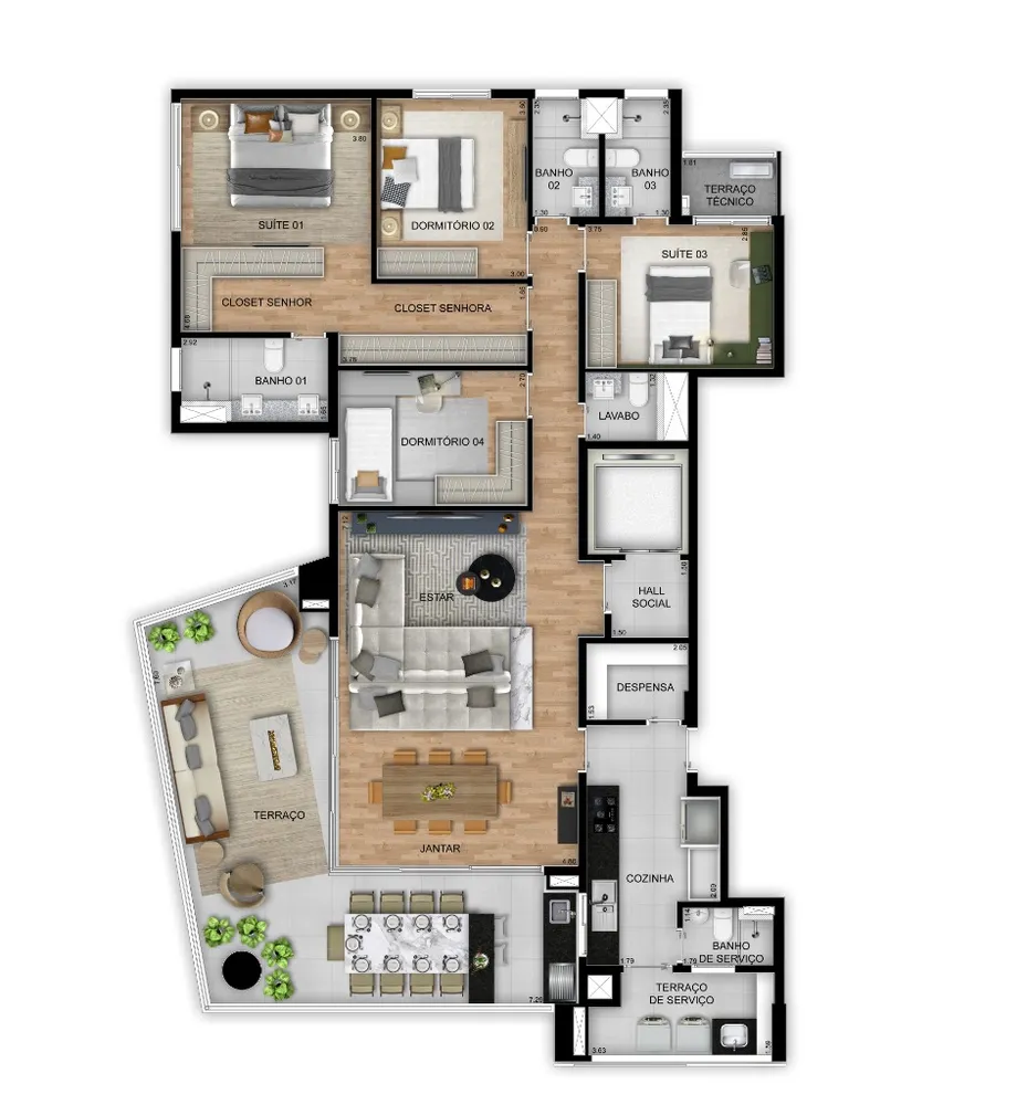 Apartamento, 4 quartos, 195 m² - Foto 12