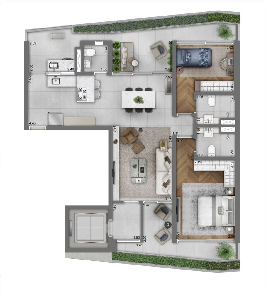 Apartamento à venda com 2 quartos, 111m² - Foto 3