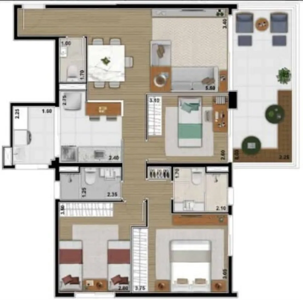 Apartamento, 3 quartos, 213 m² - Foto 1