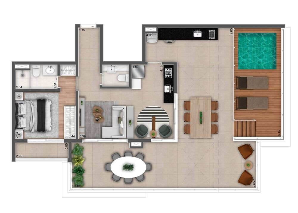 Apartamento, 1 quarto, 50 m² - Foto 8