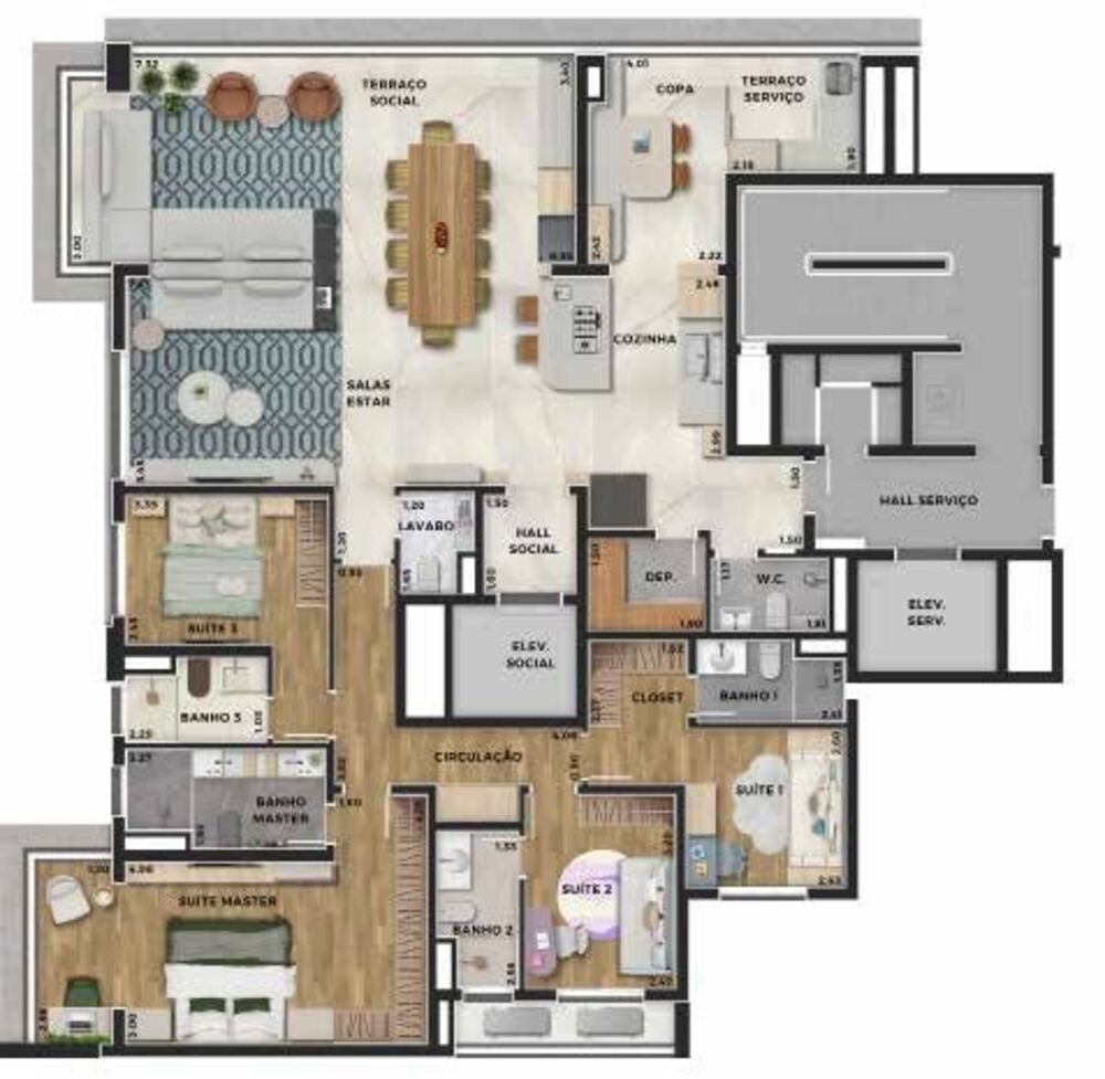 Apartamento, 4 quartos, 231 m² - Foto 1