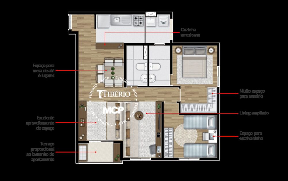 Apartamento, 2 quartos, 50 m² - Foto 1