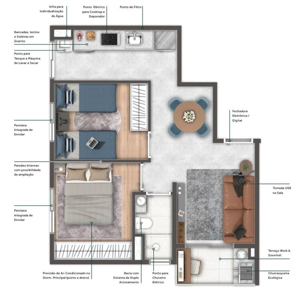 Apartamento, 2 quartos, 34 m² - Foto 6