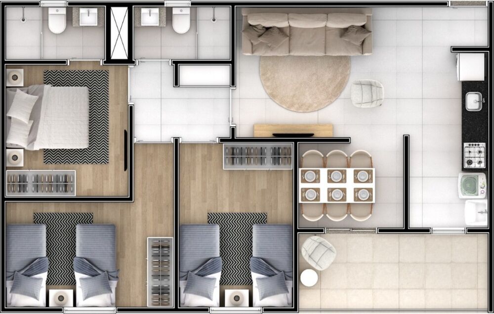 Apartamento, 2 quartos, 58 m² - Foto 1