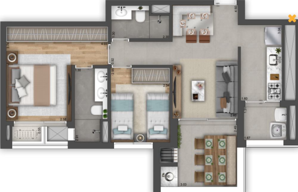 Apartamento, 1 quarto, 38 m² - Foto 2