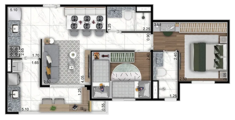 Apartamento, 2 quartos, 57 m² - Foto 7