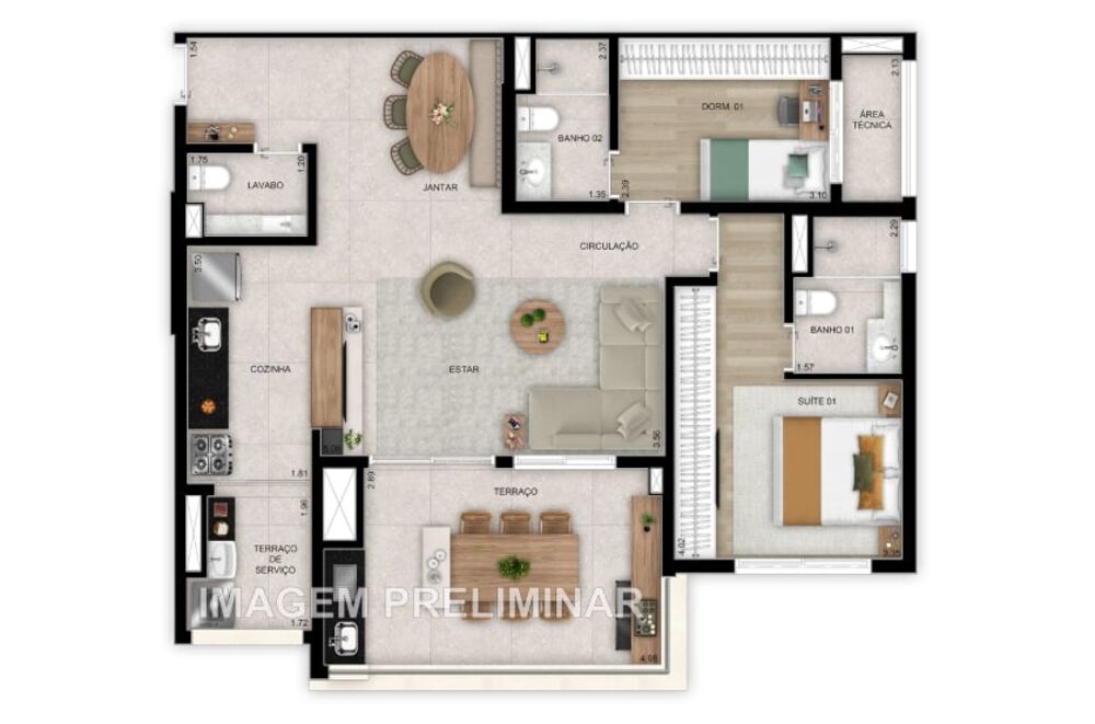 Apartamento, 2 quartos, 87 m² - Foto 3