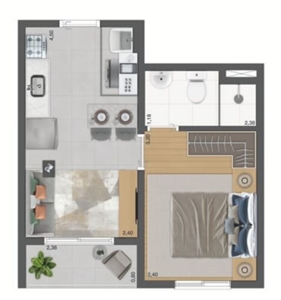 Apartamento à venda com 1 quarto, 26m² - Foto 7