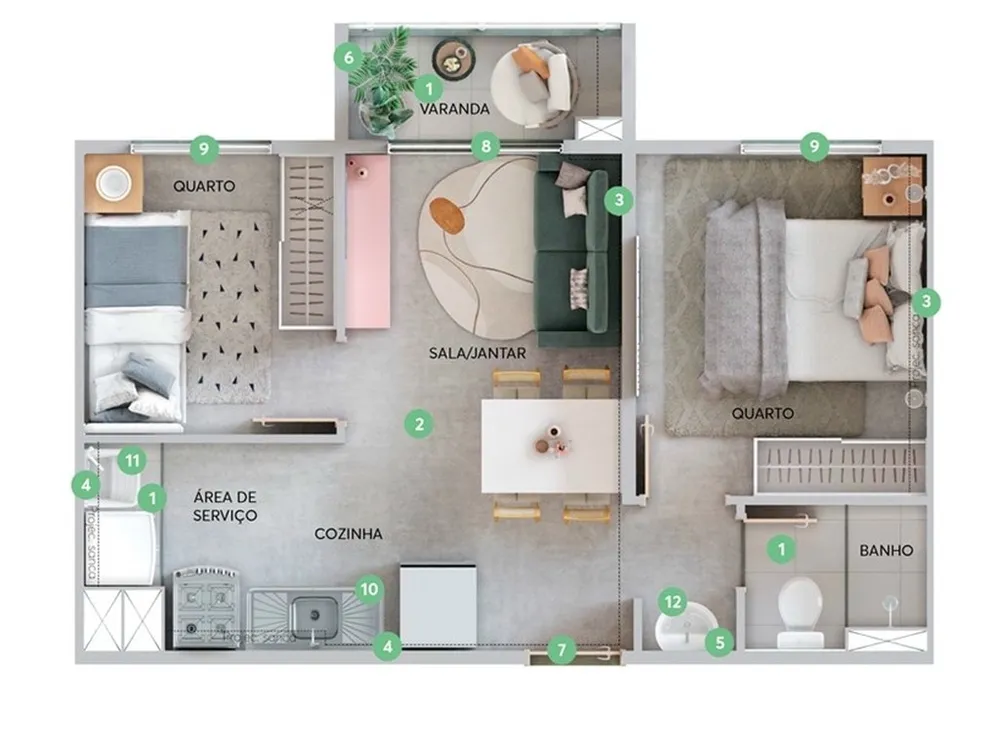 Apartamento, 2 quartos, 33 m² - Foto 10