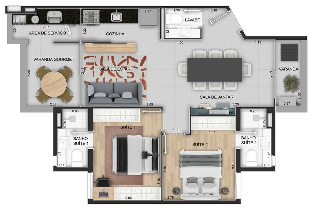 Apartamento, 3 quartos, 159 m² - Foto 11