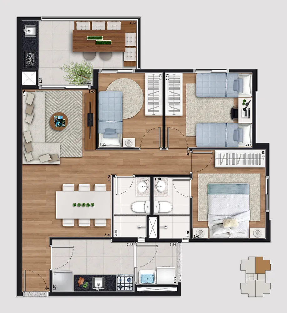 Apartamento, 3 quartos, 76 m² - Foto 11