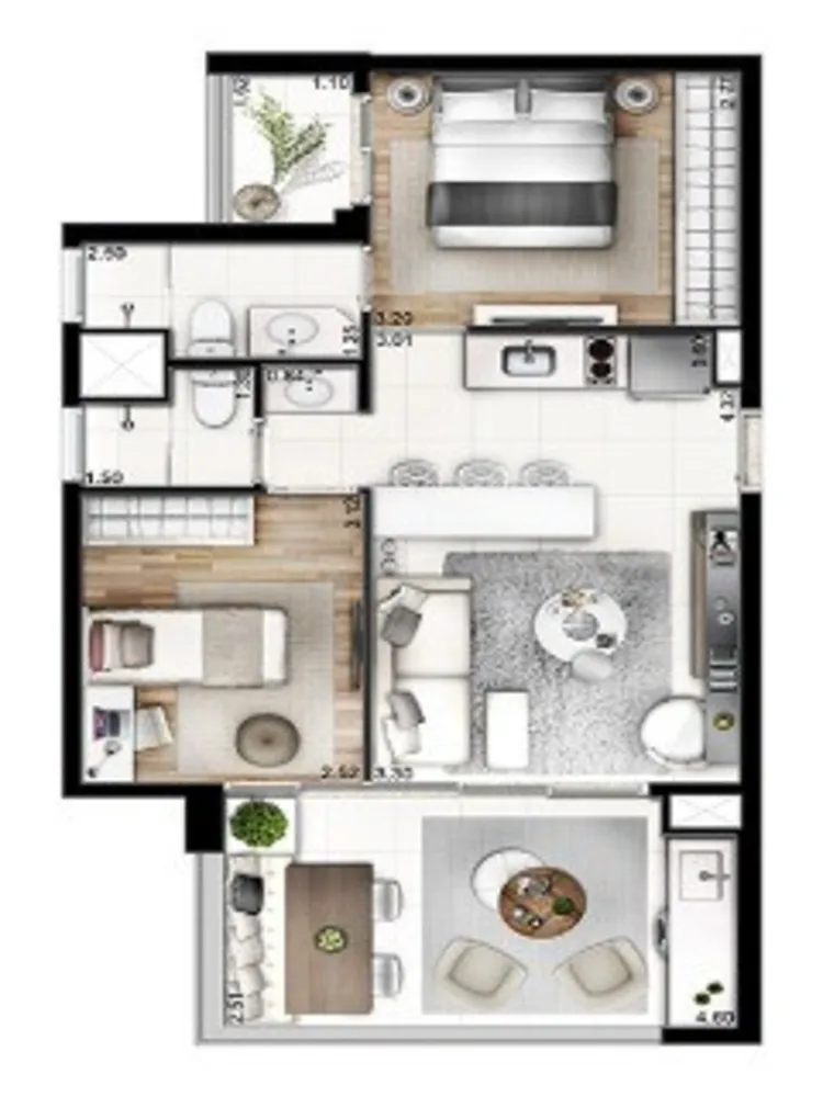 Apartamento, 1 quarto, 42 m² - Foto 2