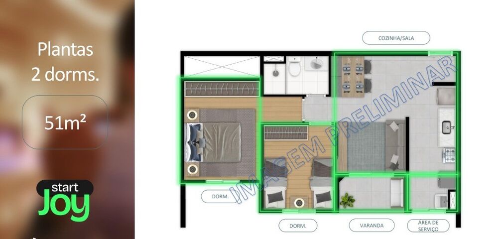 Apartamento à venda com 2 quartos, 54m² - Foto 4