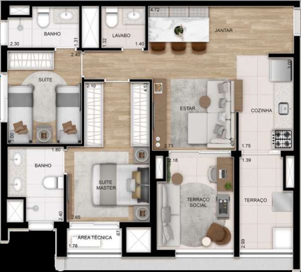 Apartamento, 2 quartos, 76 m² - Foto 14