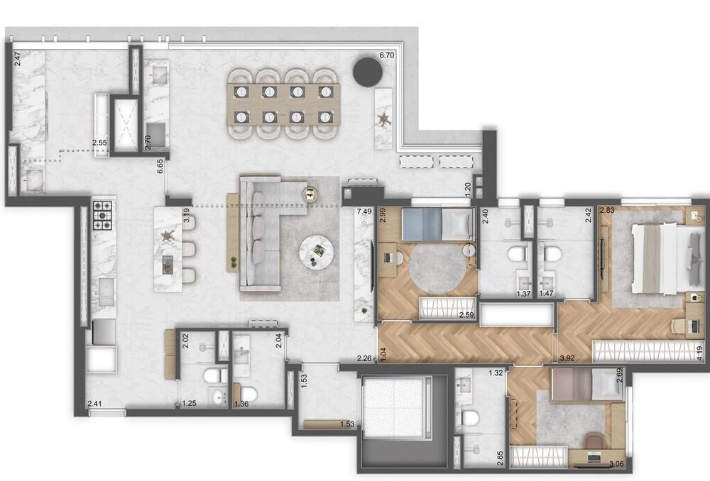 Apartamento, 3 quartos, 149 m² - Foto 3