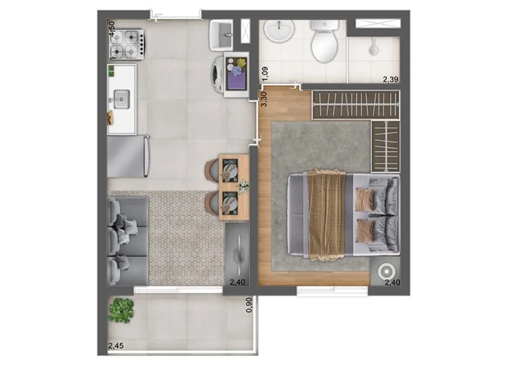 Apartamento, 2 quartos, 35 m² - Foto 11
