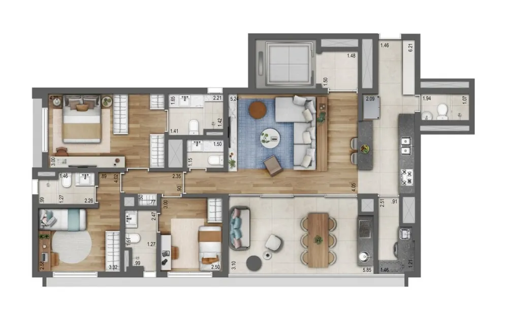 Cobertura, 4 quartos, 222 m² - Foto 12