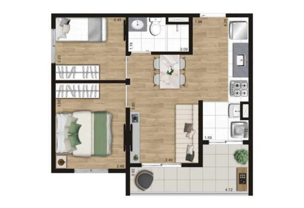 Apartamento, 2 quartos, 35 m² - Foto 16