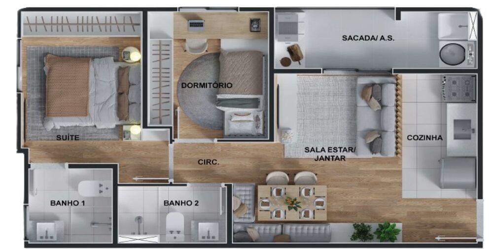 Apartamento, 2 quartos, 46 m² - Foto 4