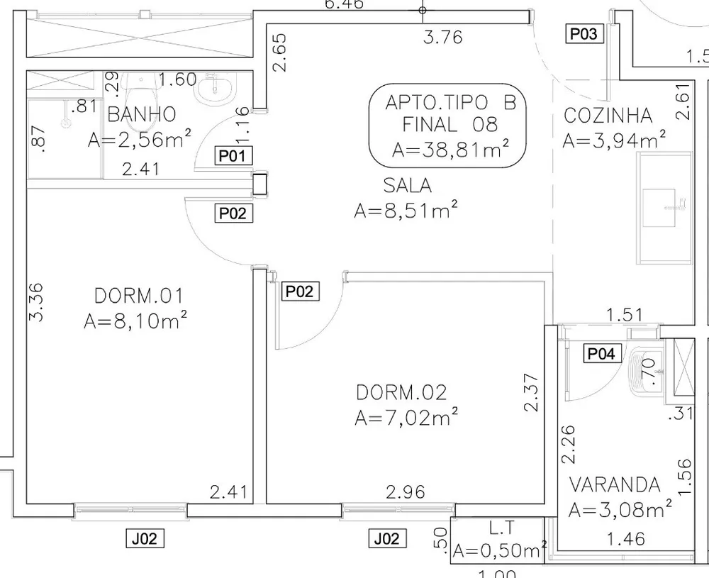 Apartamento, 2 quartos, 38 m² - Foto 12