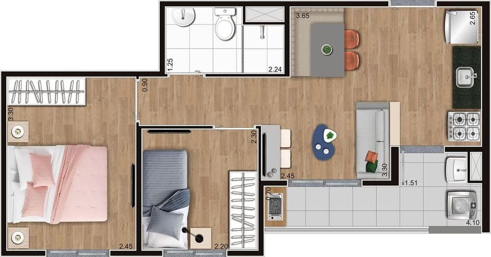 Apartamento, 2 quartos, 39 m² - Foto 4