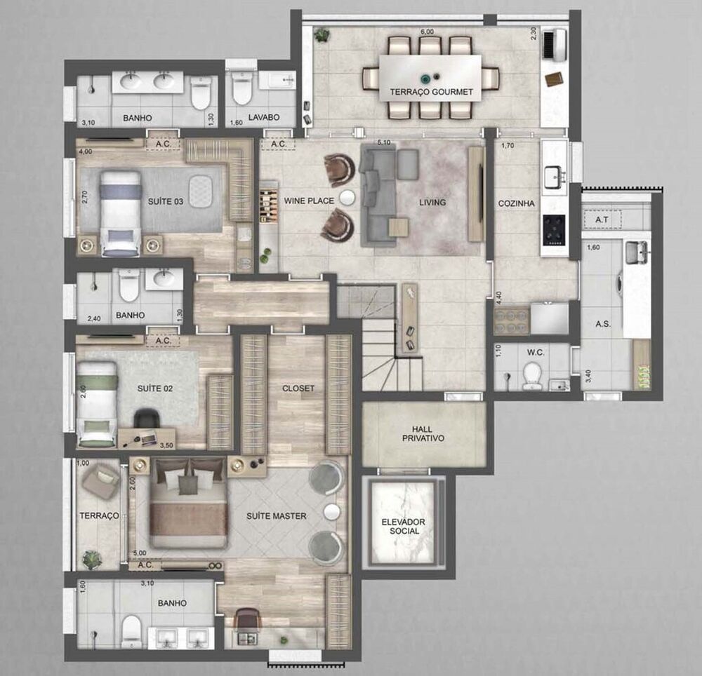 Apartamento, 1 quarto, 142 m² - Foto 12