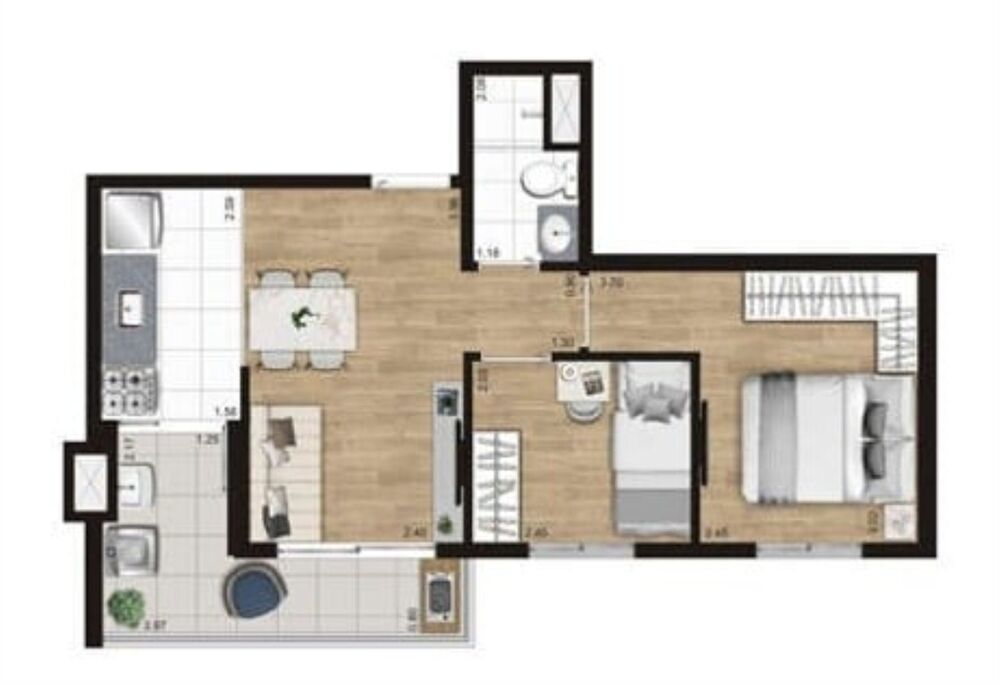 Apartamento, 2 quartos, 42 m² - Foto 9