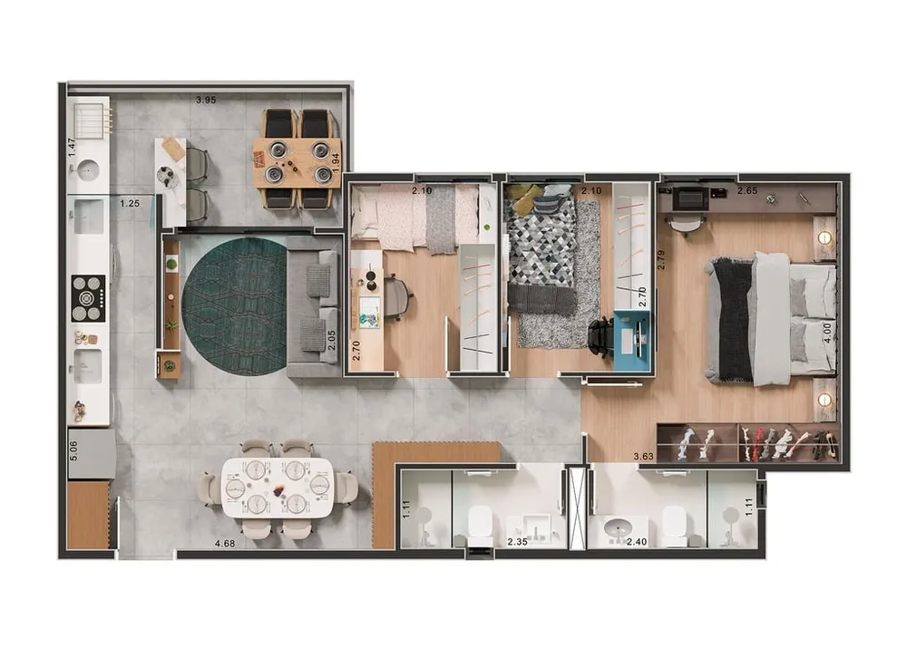 Apartamento, 3 quartos, 67 m² - Foto 12