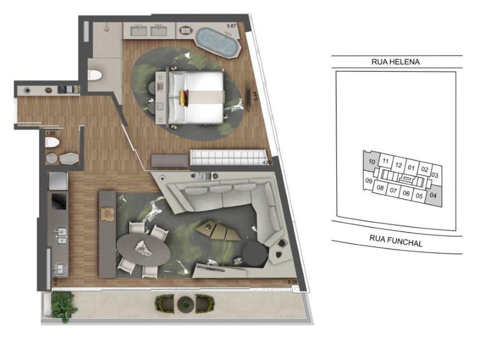 Apartamento à venda com 1 quarto, 68m² - Foto 4