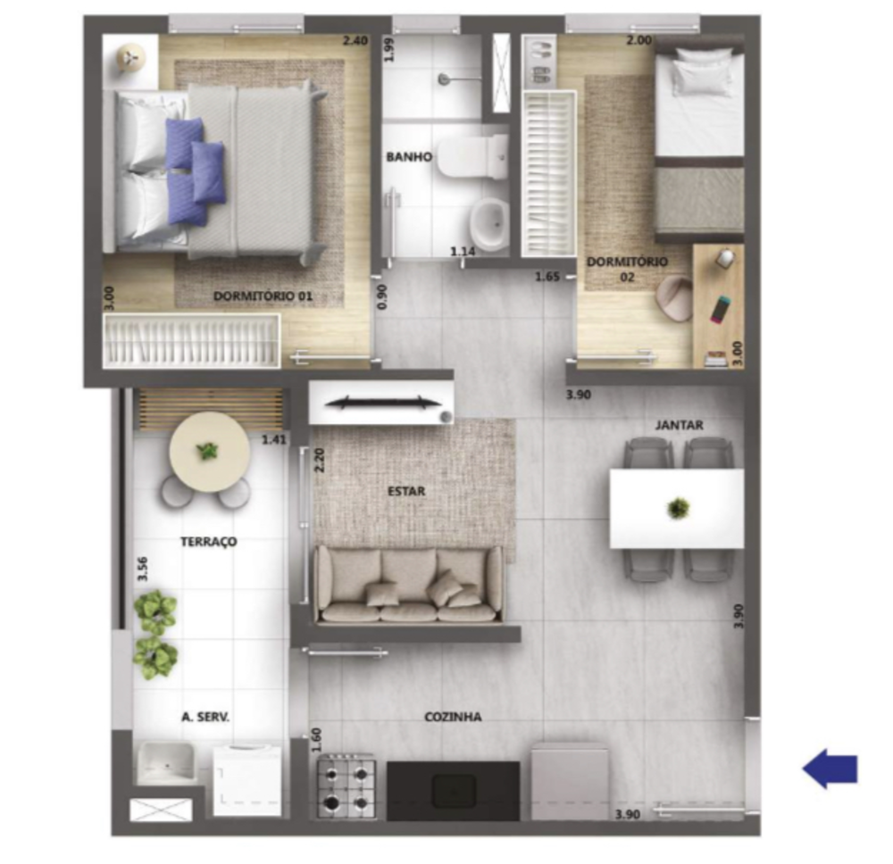 Apartamento à venda com 2 quartos, 44m² - Foto 12