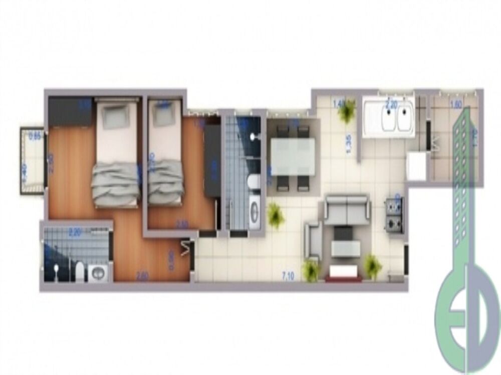Apartamento, 2 quartos, 53 m² - Foto 3