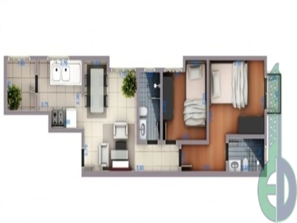 Apartamento, 2 quartos, 52 m² - Foto 2
