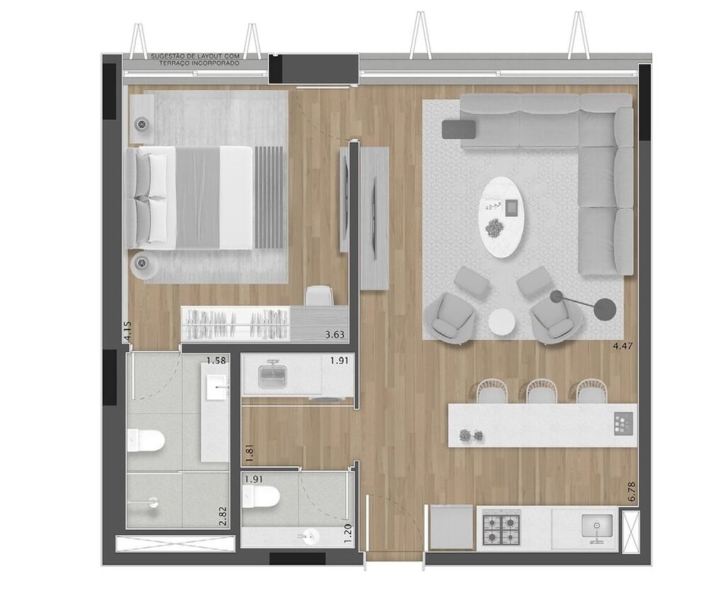 Apartamento, 1 quarto, 70 m² - Foto 10