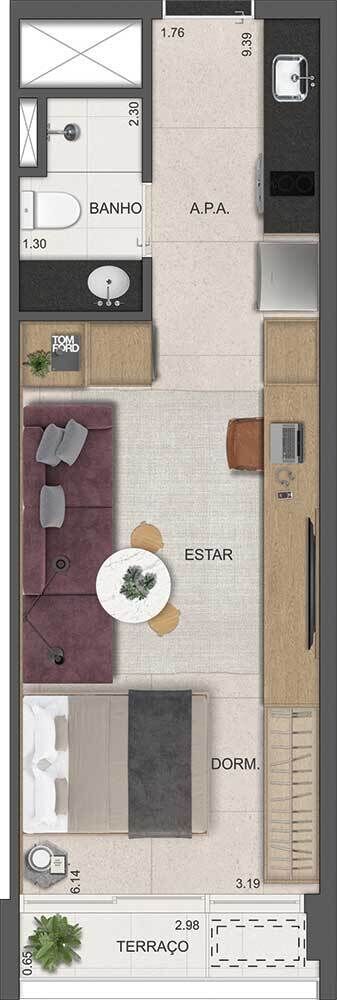Apartamento, 1 quarto, 31 m² - Foto 3