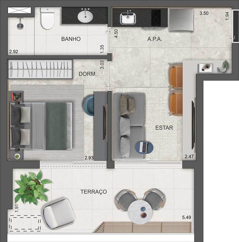 Apartamento, 1 quarto, 31 m² - Foto 4