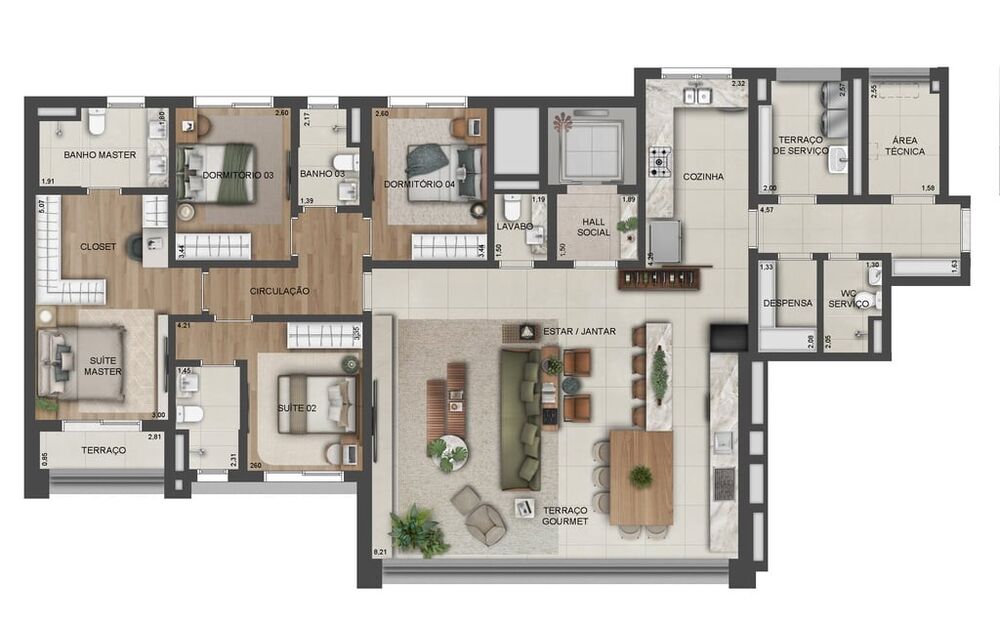 Cobertura, 3 quartos, 239 m² - Foto 1