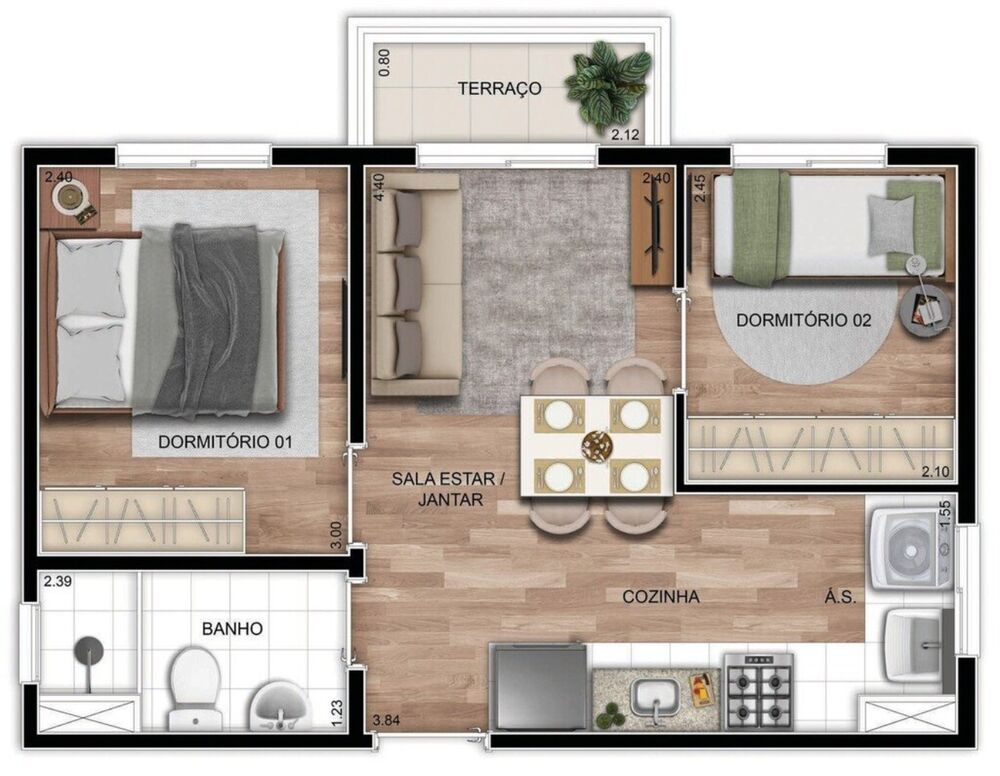 Apartamento, 1 quarto, 33 m² - Foto 7