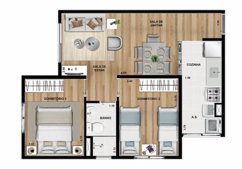 Apartamento, 2 quartos, 44 m² - Foto 12