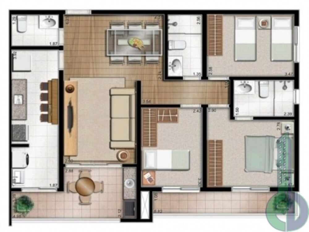 Apartamento, 3 quartos, 101 m² - Foto 1