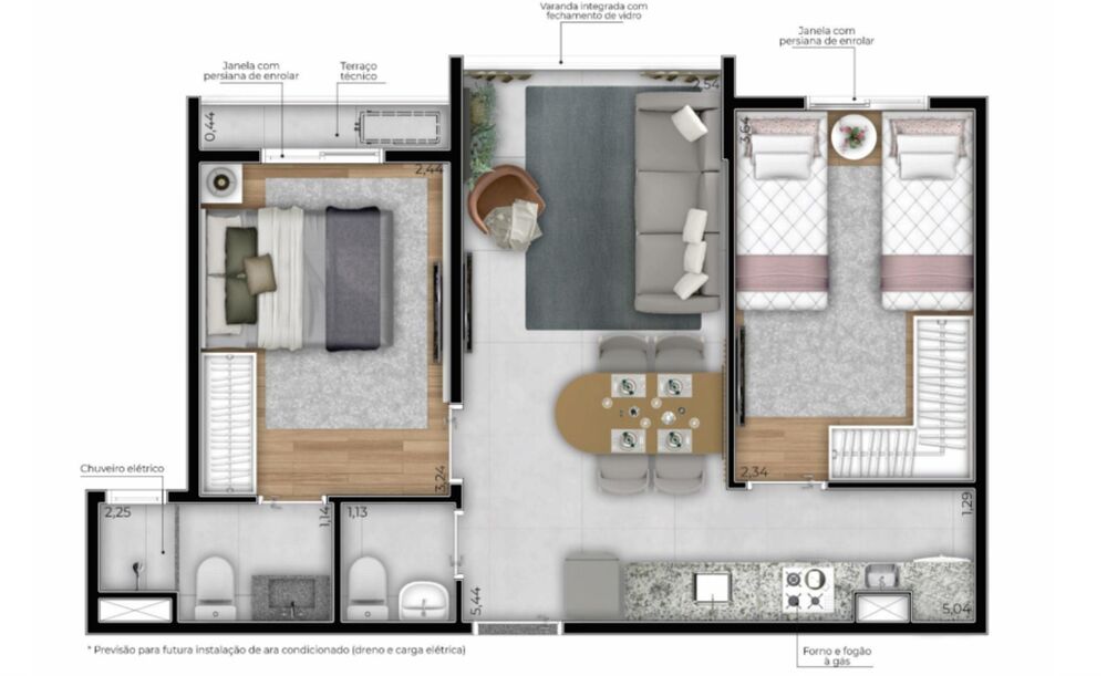 Apartamento, 2 quartos, 77 m² - Foto 3