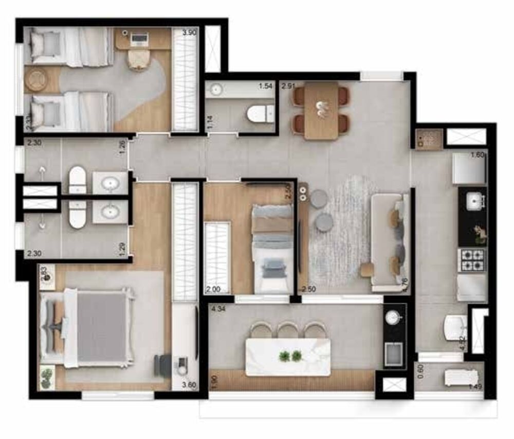 Cobertura, 3 quartos, 194 m² - Foto 3