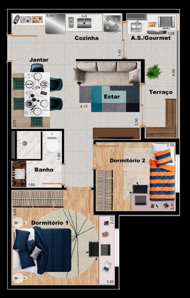Apartamento, 2 quartos, 42 m² - Foto 1