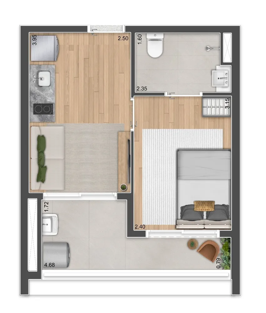 Apartamento, 1 quarto, 26 m² - Foto 4