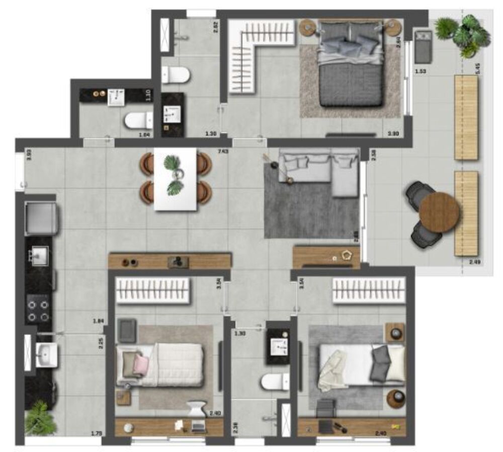 Apartamento, 3 quartos, 85 m² - Foto 1