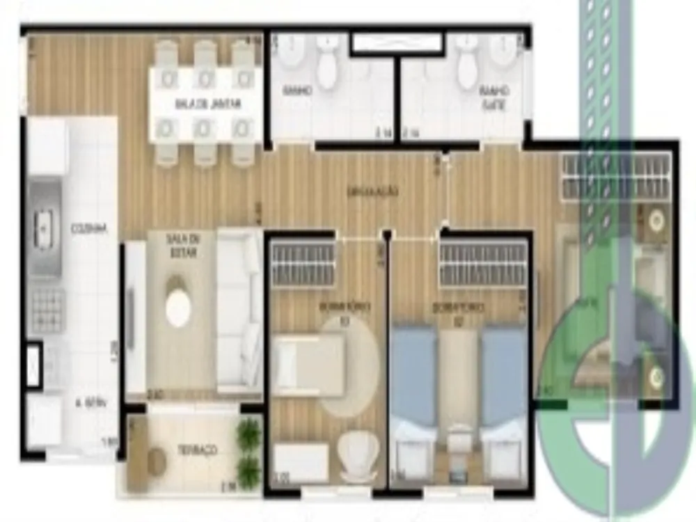Apartamento, 3 quartos, 57 m² - Foto 12