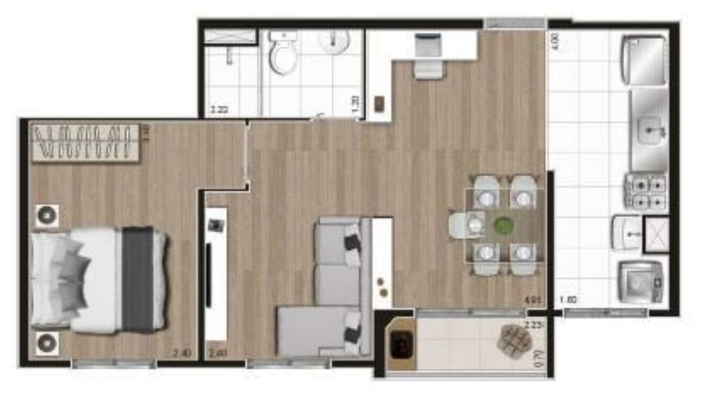 Apartamento, 2 quartos, 42 m² - Foto 8