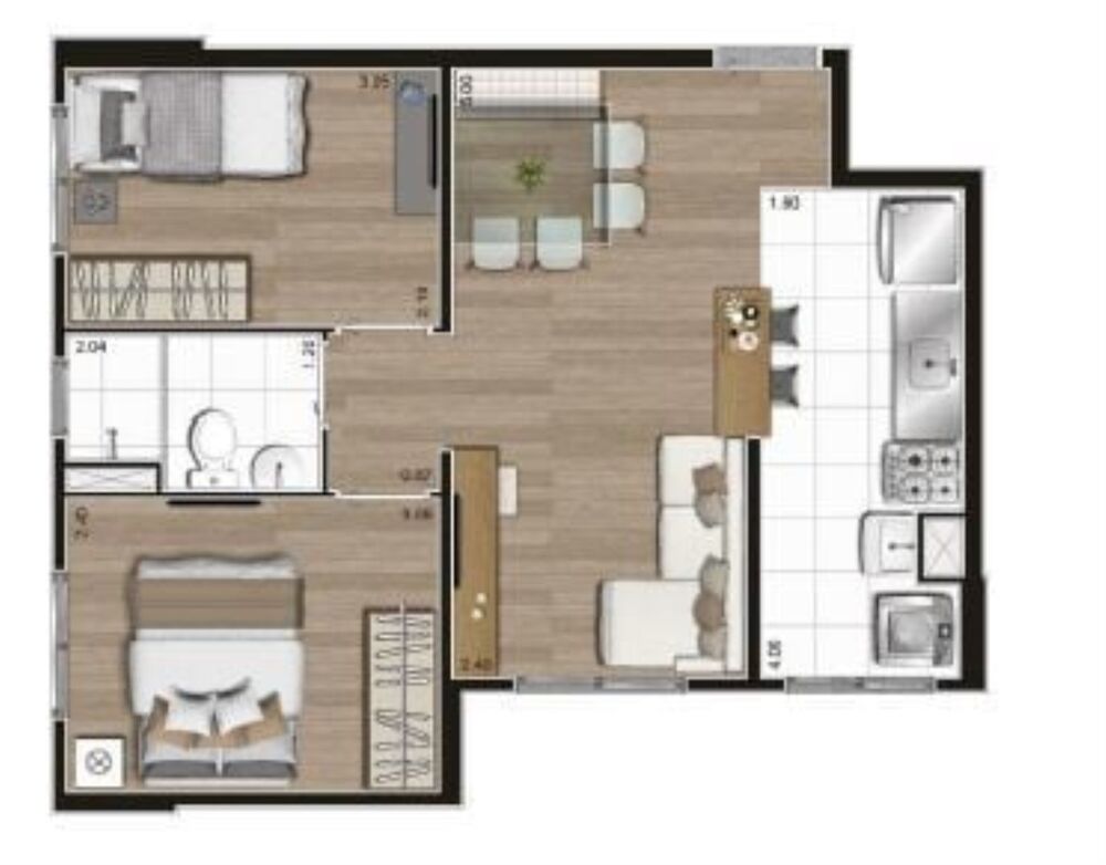 Apartamento, 2 quartos, 42 m² - Foto 7