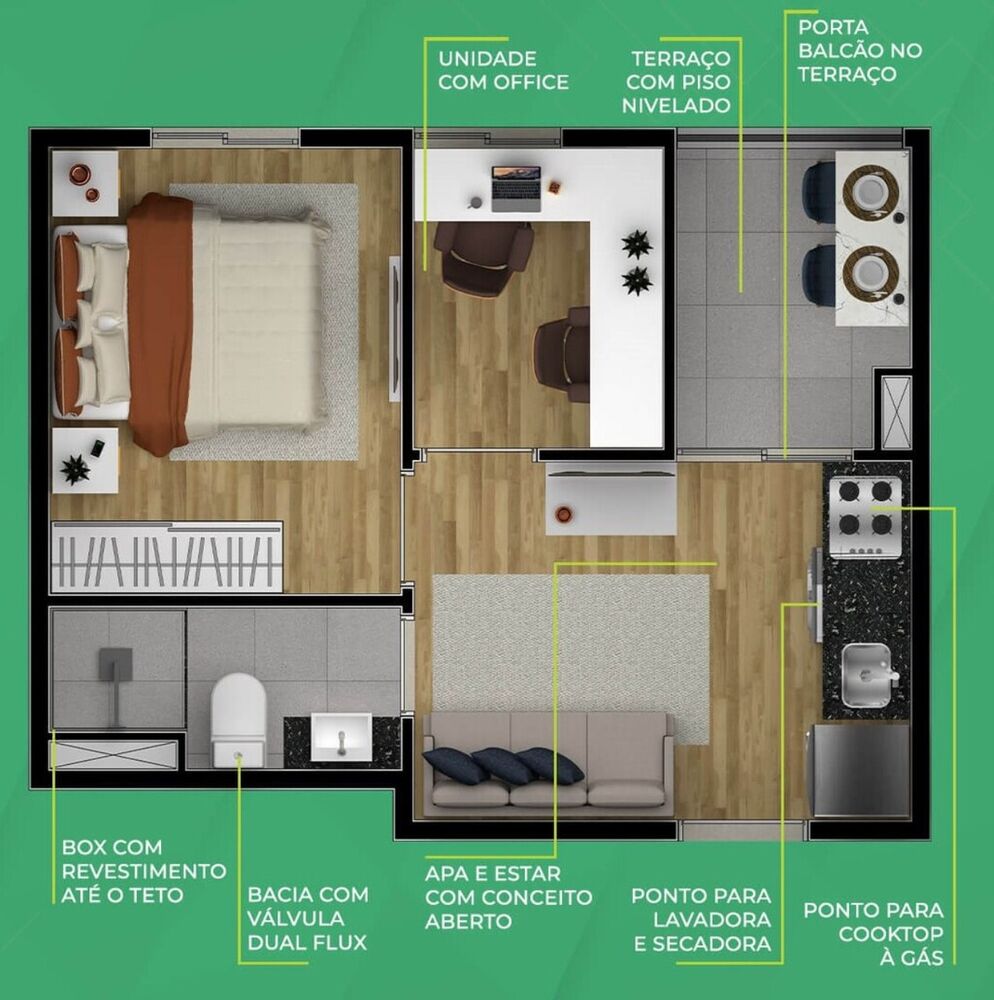 Apartamento, 1 quarto, 28 m² - Foto 4