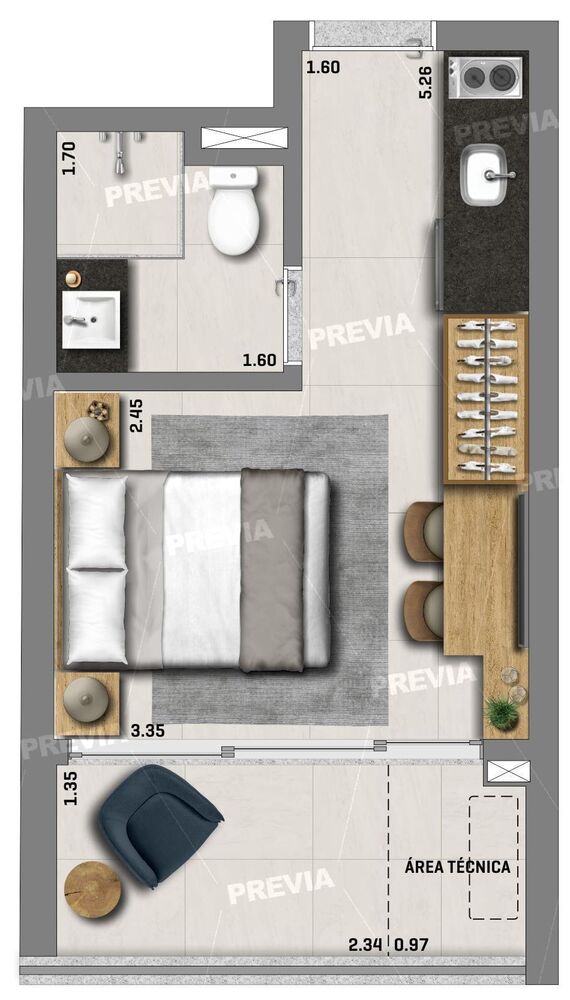 Apartamento à venda com 1 quarto, 23m² - Foto 4