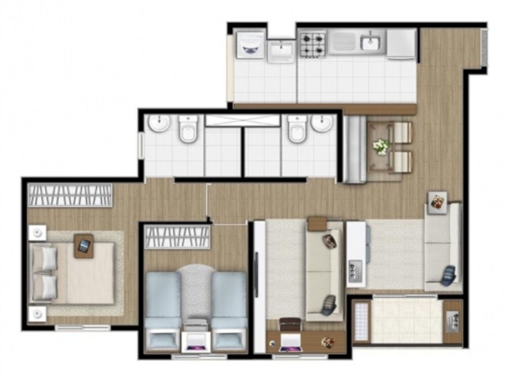 Apartamento, 3 quartos, 59 m² - Foto 4